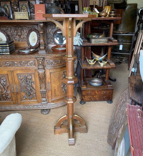 gothic oak pedestal - CATEGORY: ANTIQUE MISCELLANEOUS - DATED 1880