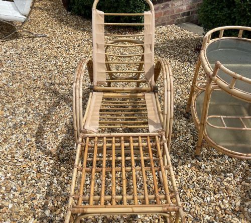 BAMBOO RECLINING ARMCHAIRS AND TROLLEY - ADDITIONAL PHOTO 3