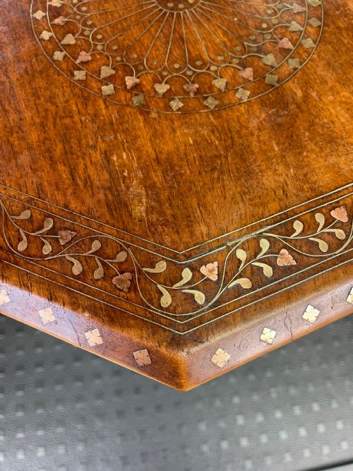 BRASS INLAID HOSHIARPUR TABLE - ADDITIONAL PHOTO 3