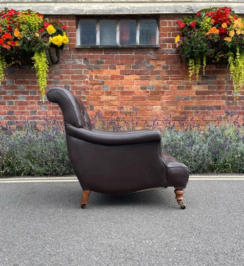LATE VICTORIAN LEATHER ARMCHAIR - ADDITIONAL PHOTO 1