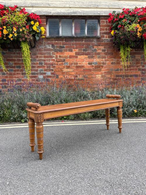 victorian hall bench - CATEGORY: ANTIQUE FURNITURE - DATED 1880