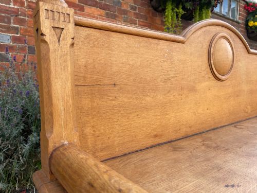 NINETEENTH CENTURY OAK HALL BENCH - ADDITIONAL PHOTO 1