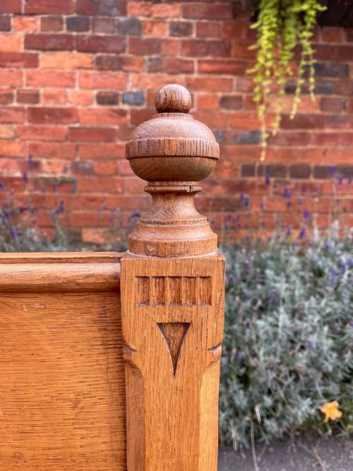 NINETEENTH CENTURY OAK HALL BENCH - ADDITIONAL PHOTO 2