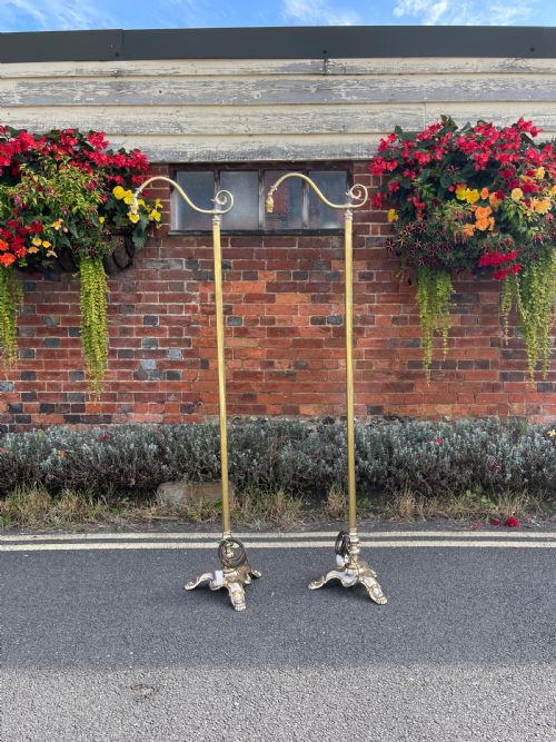 pair of brass floor lamps - CATEGORY: ANTIQUE LIGHTING - DATED 1900