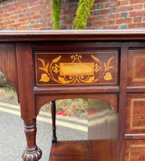 LATE VICTORIAN INLAID MAHOGANY TABLE - ADDITIONAL PHOTO 3