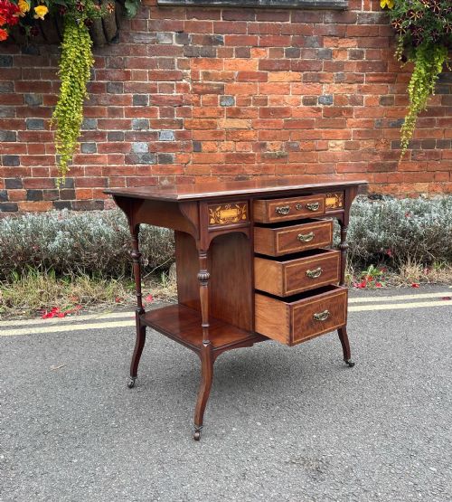 LATE VICTORIAN INLAID MAHOGANY TABLE - ADDITIONAL PHOTO 7
