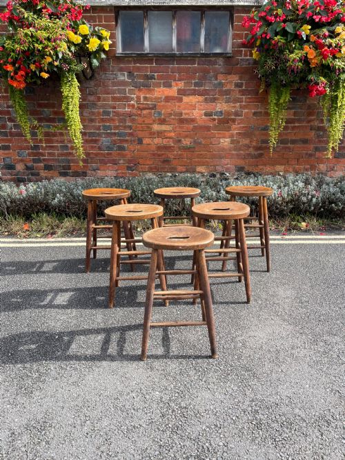 set of six stools - CATEGORY: ANTIQUE STOOLS - DATED 1920