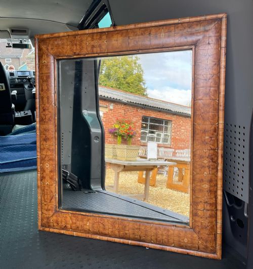 oyster yew cushion mirror - CATEGORY: ANTIQUE MIRRORS - DATED 1900
