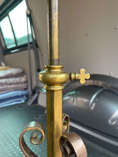 NINETEENTH CENTURY GILT BRASS ADJUSTABLE STANDTABLE - ADDITIONAL PHOTO 1