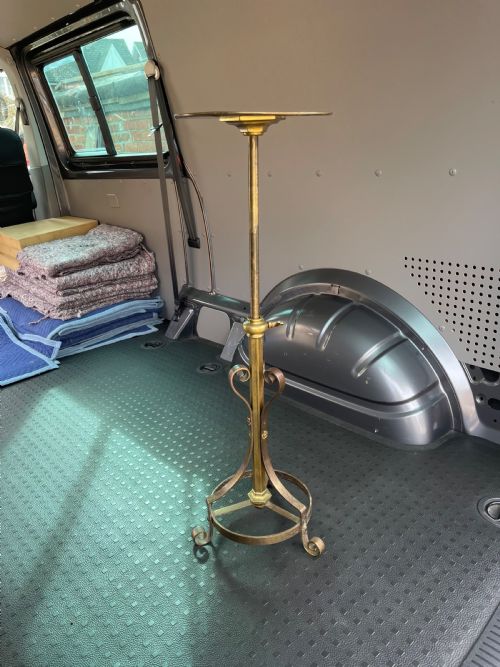 NINETEENTH CENTURY GILT BRASS ADJUSTABLE STANDTABLE - ADDITIONAL PHOTO 4
