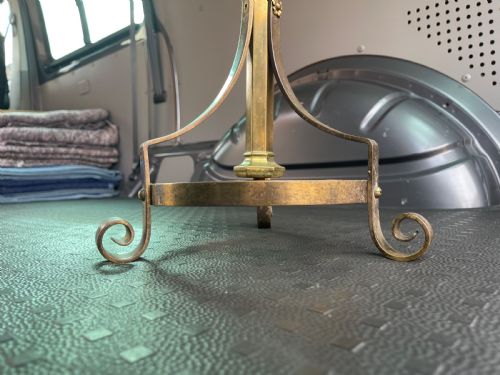 NINETEENTH CENTURY GILT BRASS ADJUSTABLE STANDTABLE - ADDITIONAL PHOTO 5