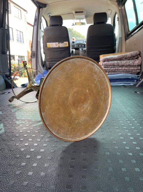 NINETEENTH CENTURY GILT BRASS ADJUSTABLE STANDTABLE - ADDITIONAL PHOTO 6