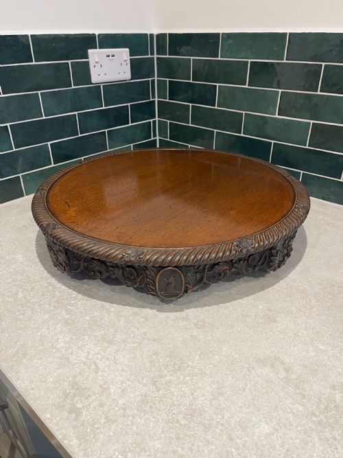 anglo indian teak lazy susan - CATEGORY: ANTIQUE MISCELLANEOUS - DATED 1870