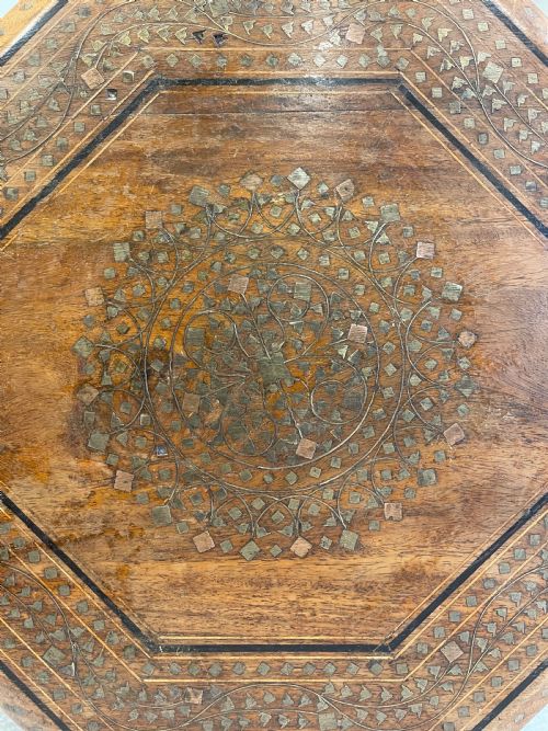 MATCHED PAIR OF BRASS INLAID HOSHIARPUR TABLES - ADDITIONAL PHOTO 4