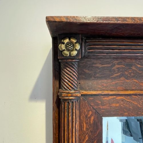 NINETEENTH CENTURY OAK MIRROR - ADDITIONAL PHOTO 1