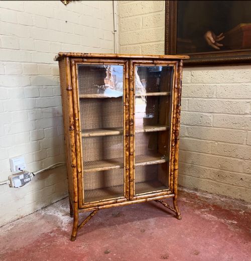 victorian bamboo cabinet - CATEGORY: ANTIQUE BOOKCASES - DATED 1880