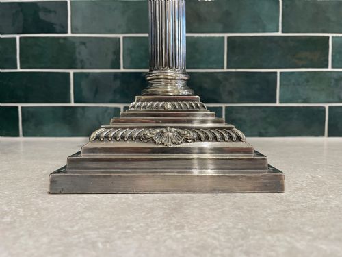 SILVER PLATED CORINTHIAN COLUMN LAMP - ADDITIONAL PHOTO 1