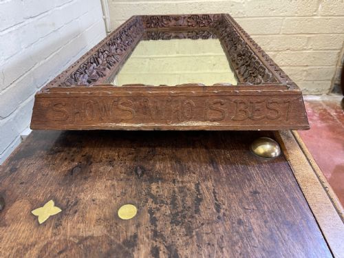 ARTS AND CRAFTS OAK MIRROR - ADDITIONAL PHOTO 5