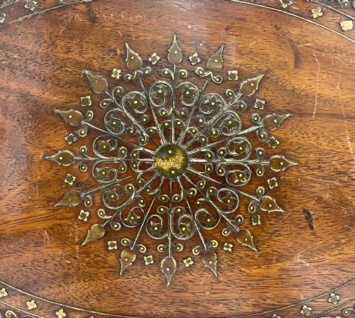 ANGLO INDIAN BRASS INLAID TRAY - ADDITIONAL PHOTO 3