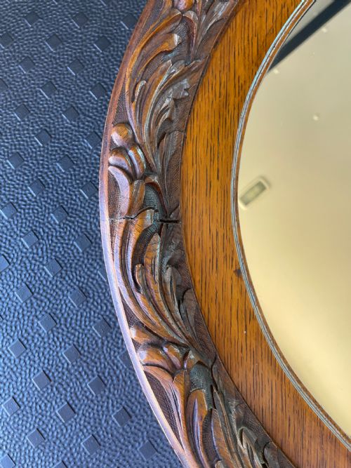LARGE OAK MIRROR - ADDITIONAL PHOTO 2