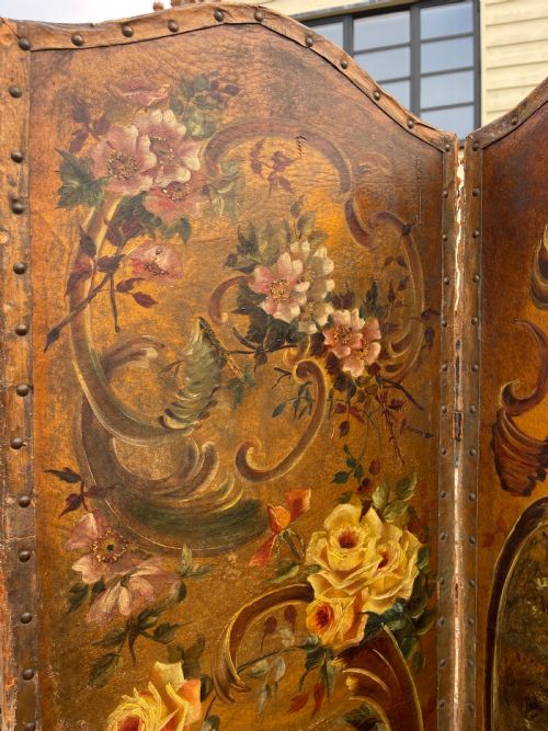 PAINTED LEATHER SCREEN - ADDITIONAL PHOTO 3