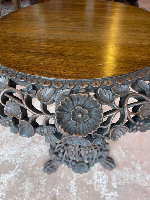 NINETEENTH CENTURY INDIAN PEDESTAL TABLE - ADDITIONAL PHOTO 5