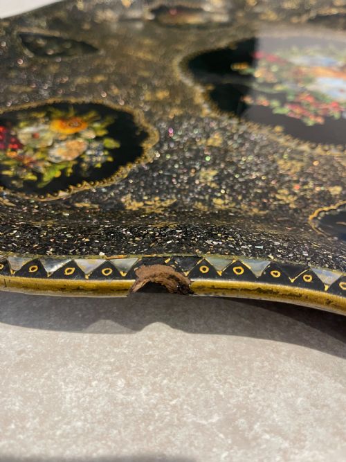 SET OF THREE PAPIER MACHE TRAYS - ADDITIONAL PHOTO 1