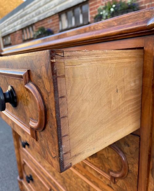 VICTORIAN BURR WALNUT CHEST - ADDITIONAL PHOTO 3