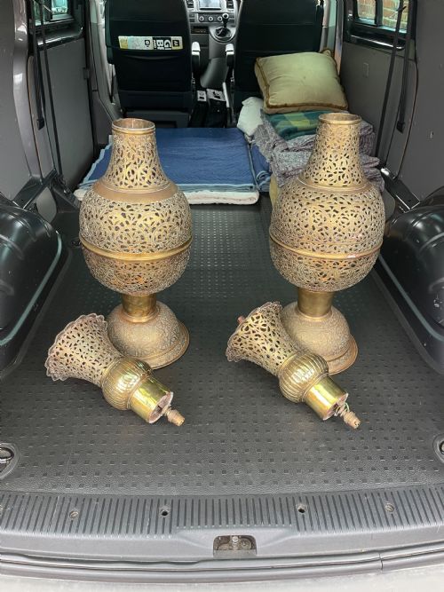 LARGE PAIR OF CAIROWARE LAMPS - ADDITIONAL PHOTO 5