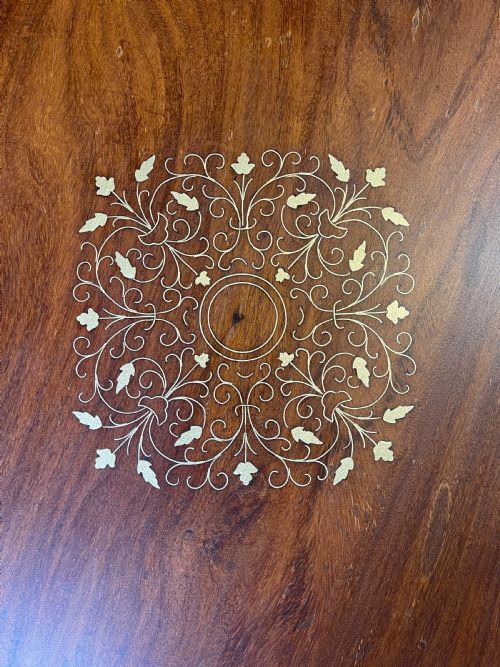 PAIR OF BRASS INLAID INDIAN TABLES - ADDITIONAL PHOTO 1