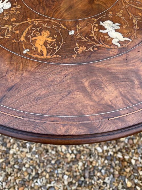 LATE VICTORIAN BONE INLAID ROSEWOOD TABLE - ADDITIONAL PHOTO 1
