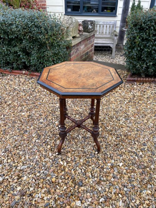 victorian burr walnut table - CATEGORY: ANTIQUE TABLES - DATED 1880