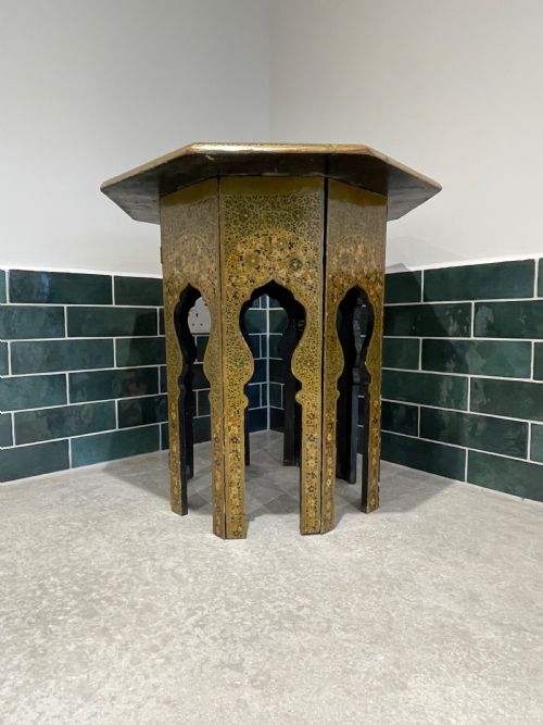 kashmiri polychrome decorated table - CATEGORY: ANTIQUE TABLES - DATED 1920