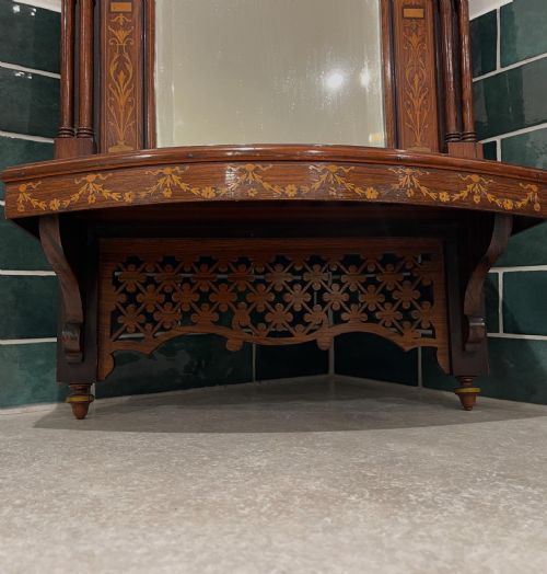 LATE VICTORIAN INLAID WALL SHELF - ADDITIONAL PHOTO 1