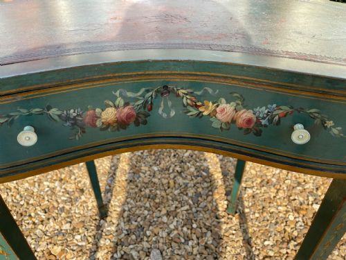 PRETTY LATE VICTORIAN PAINTED KIDNEY SHAPED DESK - ADDITIONAL PHOTO 4