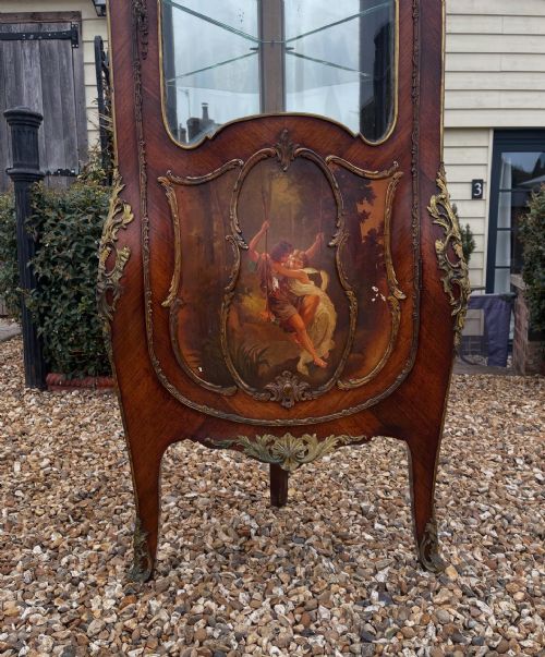 FRENCH VERNIS MARTIN CORNER VITRINE CABINET - ADDITIONAL PHOTO 5