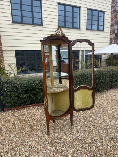FRENCH VERNIS MARTIN CORNER VITRINE CABINET - ADDITIONAL PHOTO 7