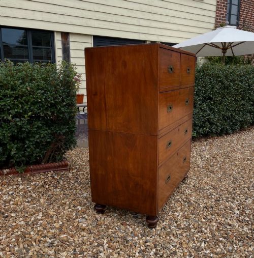 NINETEENTH CENTURY MAHOGANY MILITARY CHEST - ADDITIONAL PHOTO 2