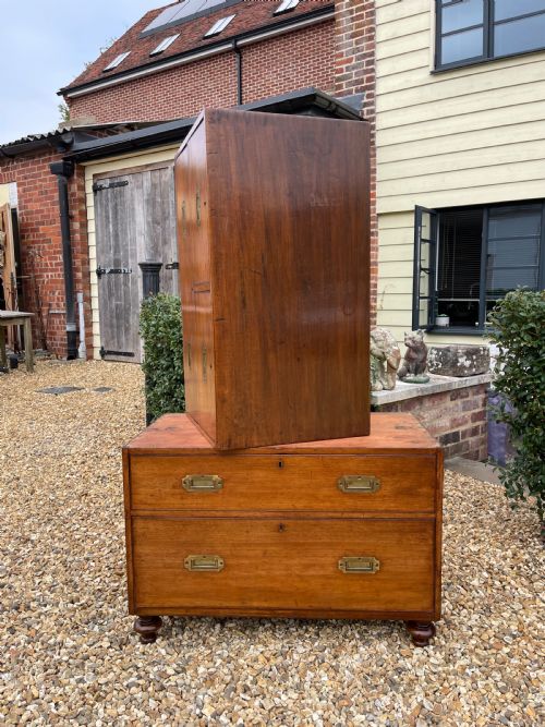NINETEENTH CENTURY MAHOGANY MILITARY CHEST - ADDITIONAL PHOTO 5