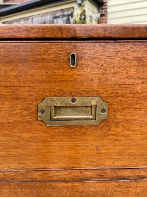 NINETEENTH CENTURY MAHOGANY MILITARY CHEST - ADDITIONAL PHOTO 6