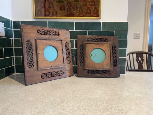 PAIR OF HOSHIARPUR BRASS INLAID MIRRORS - ADDITIONAL PHOTO 1