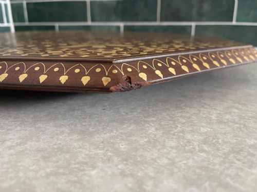 BRASS INLAID HOSHIARPUR TABLE - ADDITIONAL PHOTO 2
