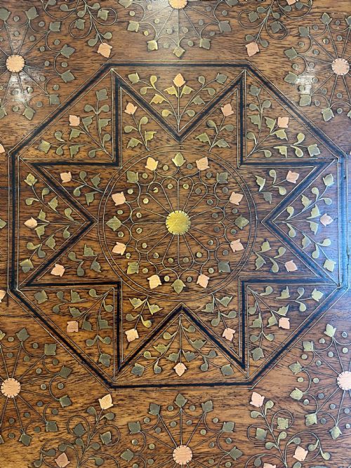 BRASS INLAID HOSHIARPUR TABLE - ADDITIONAL PHOTO 2