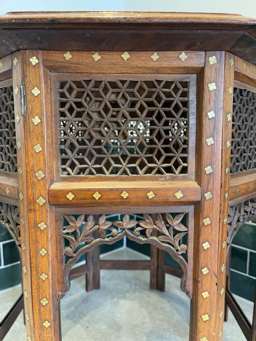 BRASS INLAID HOSHIARPUR TABLE - ADDITIONAL PHOTO 4