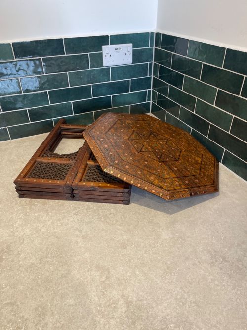 BRASS INLAID HOSHIARPUR TABLE - ADDITIONAL PHOTO 6
