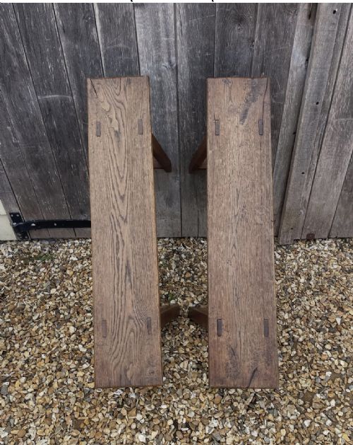 PAIR OF NINETEENTH CENTURY OAK BENCHES - ADDITIONAL PHOTO 1