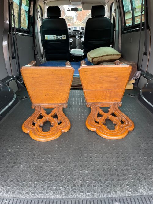 PAIR OF NINETEENTH CENTURY OAK HALL CHAIRS - ADDITIONAL PHOTO 1
