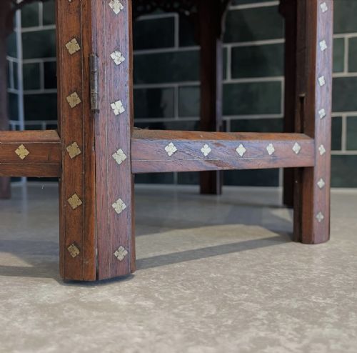 BRASS INLAID HOSHIARPUR TABLE - ADDITIONAL PHOTO 1