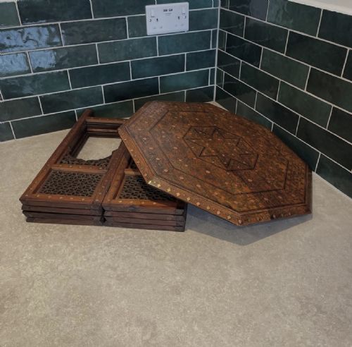 BRASS INLAID HOSHIARPUR TABLE - ADDITIONAL PHOTO 2
