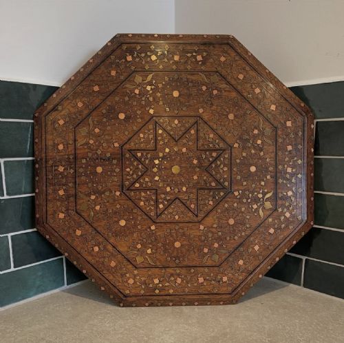 BRASS INLAID HOSHIARPUR TABLE - ADDITIONAL PHOTO 8